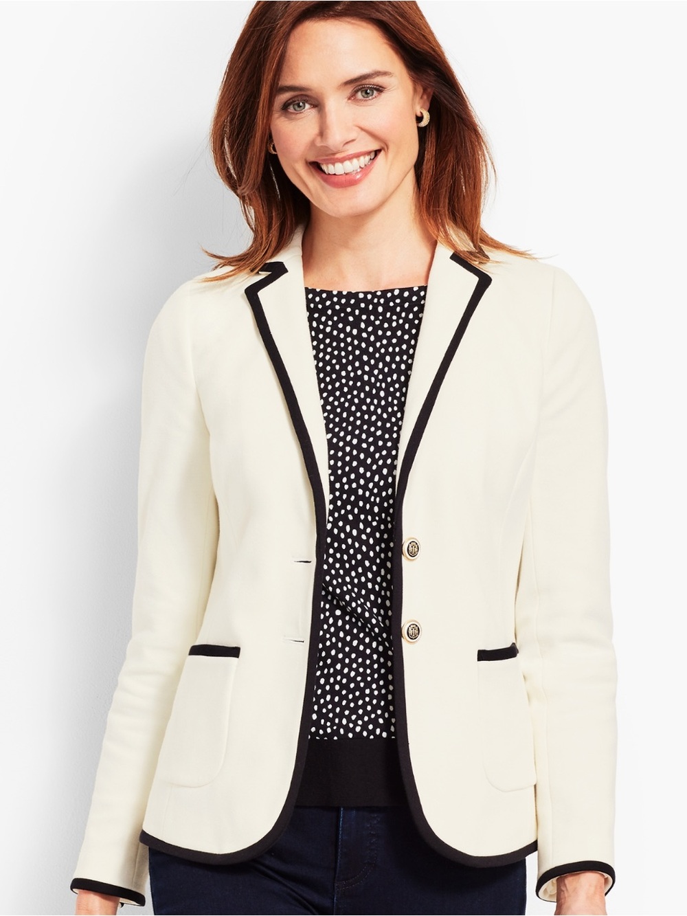 Talbots Pique Aberdeen Classic Blazer Size 8
